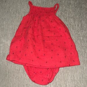 Carter’s nautical anchor dress and bloomers
